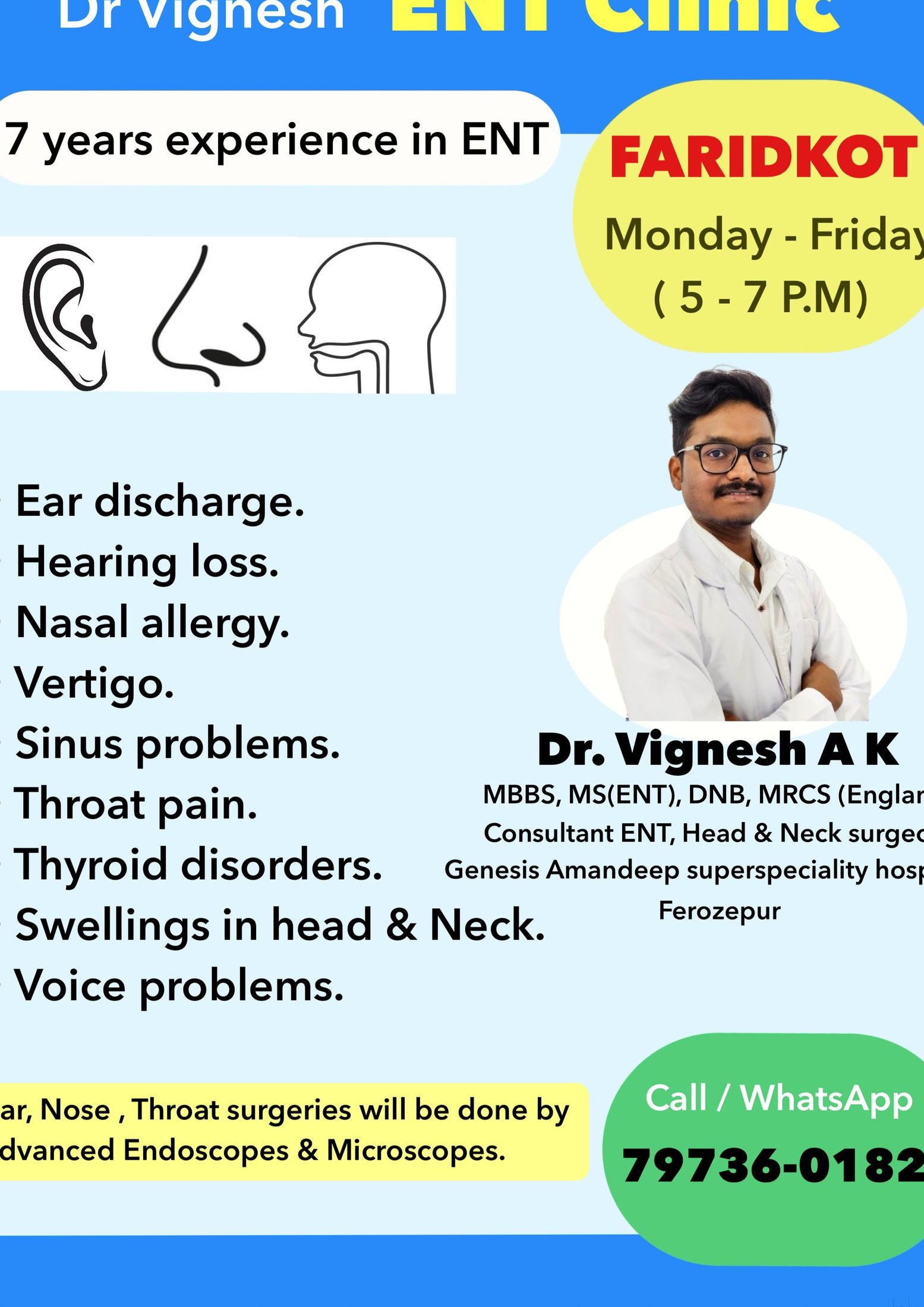 dr vignesh ent and head neck surgery clinic