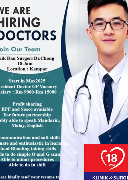 klinik dan surgeri dr chong 18 jam kampar